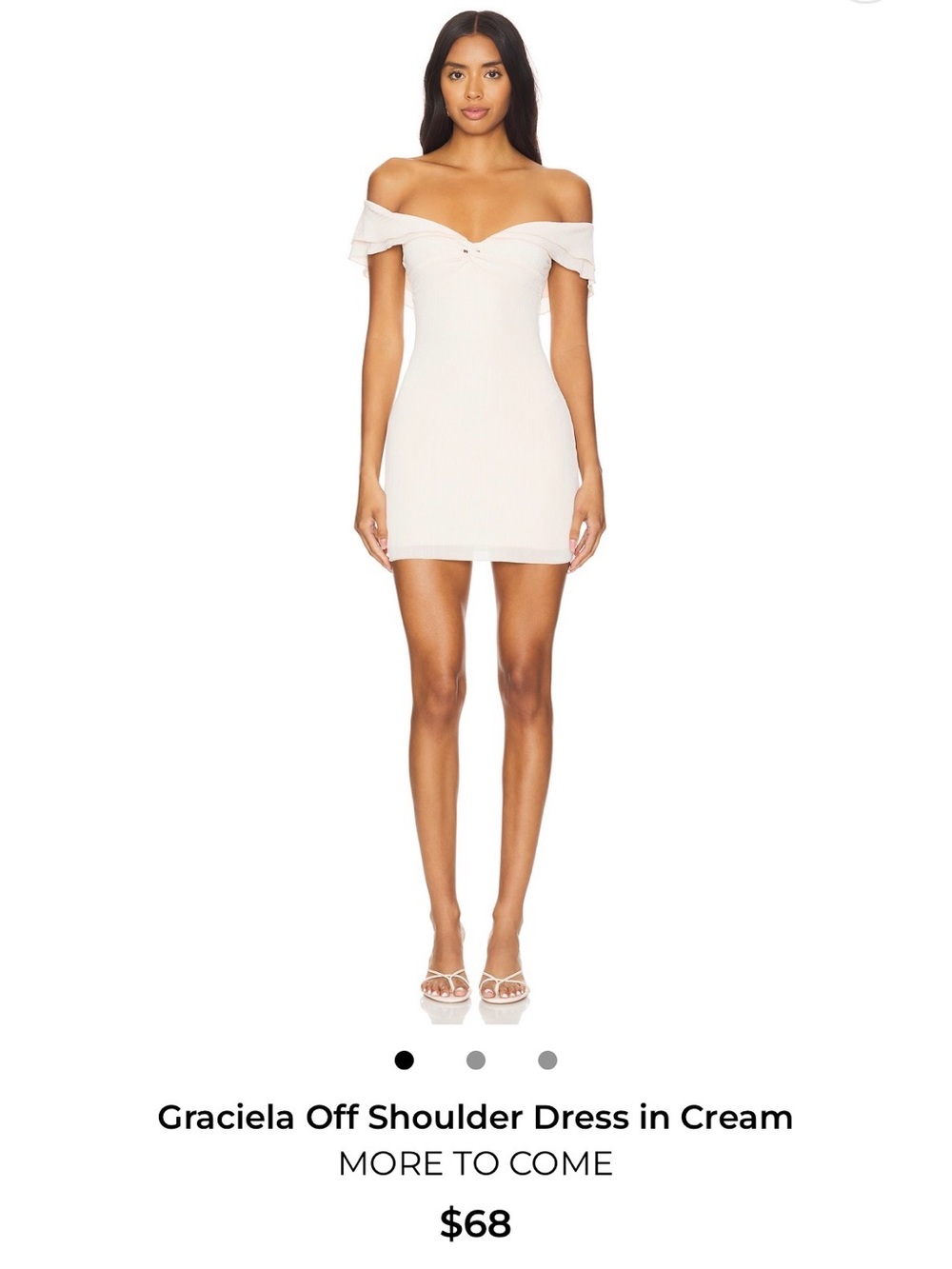 Revolve Off-Shoulder Mini Dress in Cream